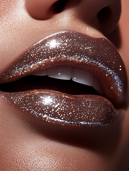 Glittery Lips Close-up