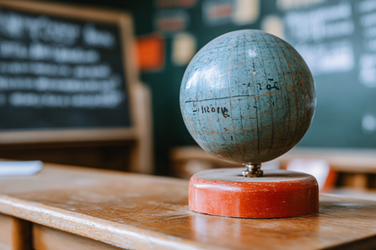 Globe On Wooden Desk