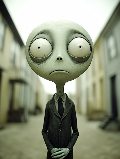 Gloomy Alien In Suit