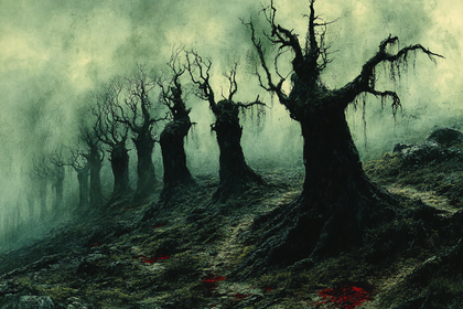 Gloomy Forest Of Twisted Trees