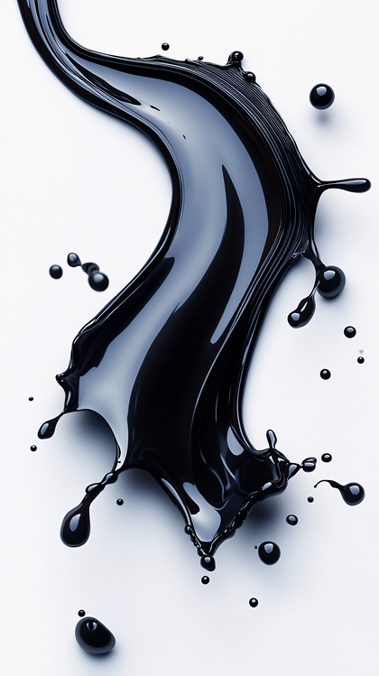 Glossy Black Liquid Splash