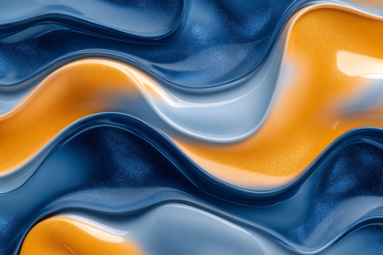 Glossy Blue and Orange Waves