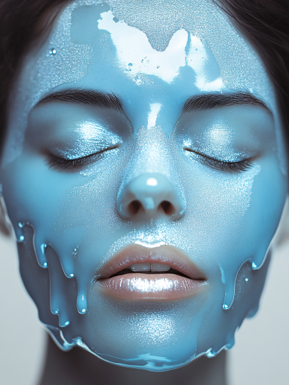 Glossy Blue Face Mask