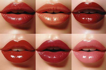 Glossy Lipstick Shades on Lips