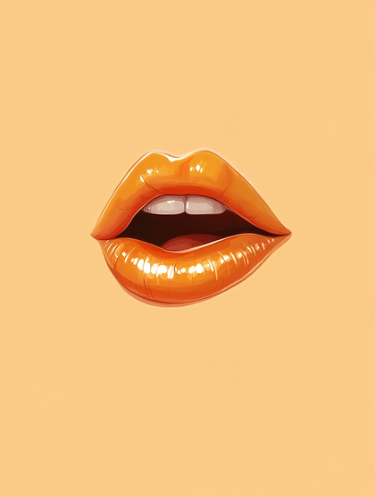 Glossy Orange Lips
