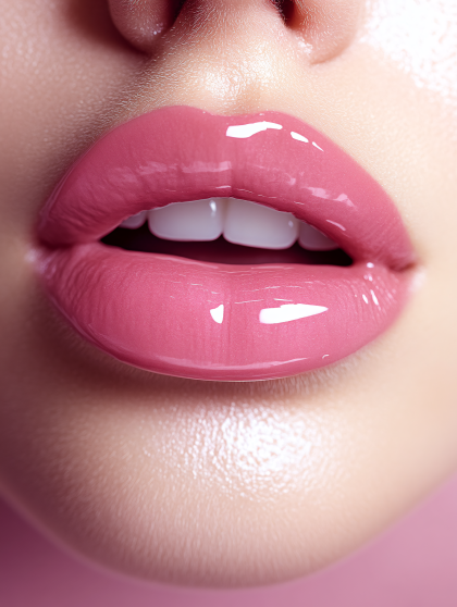 Glossy Pink Lips
