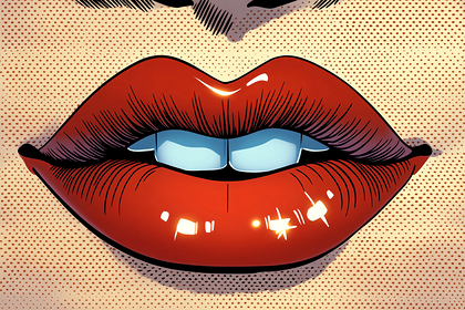 Glossy Red Lips