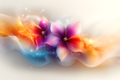 Glowing Abstract Flowers
