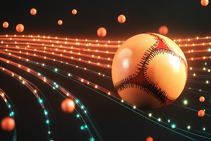Glowing Baseball with Abstract Lines