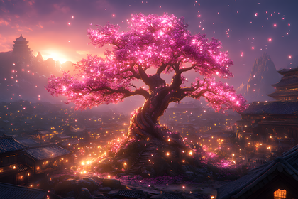 Glowing Cherry Blossom Tree