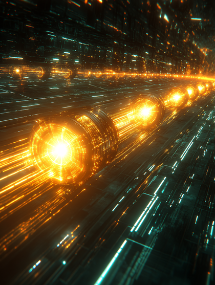 Glowing Cylindrical Data Stream