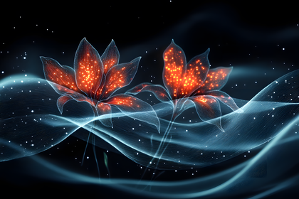 Glowing Digital Flowers