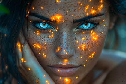 Glowing Eyes and Freckles