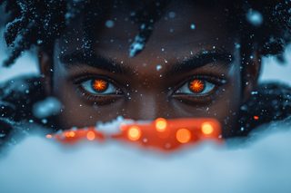 Glowing Eyes in the Snow