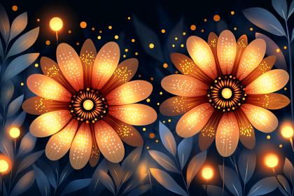 Glowing Floral Duo