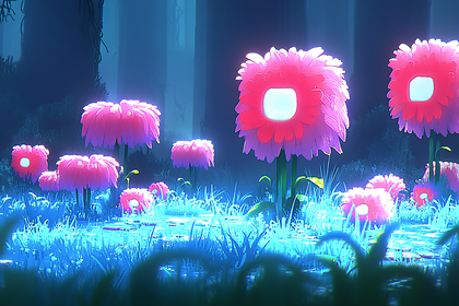 Glowing Flower Garden