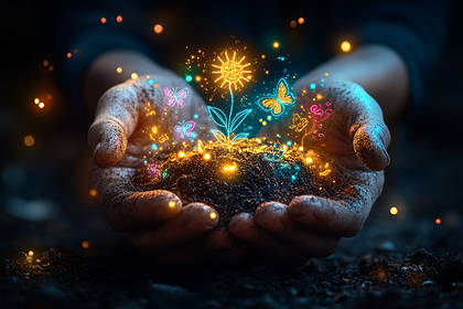 Glowing Garden in Hands