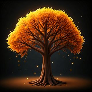 golden glowing tree