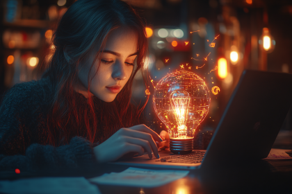 Glowing Idea Laptop Inspiration