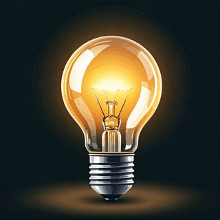 glowing light bulb