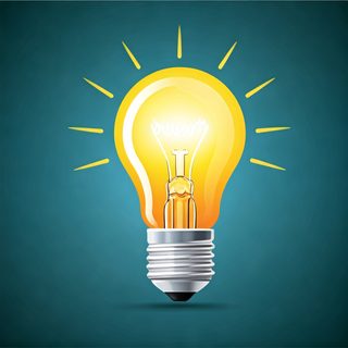 glowing light bulb