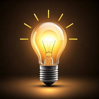 glowing light bulb