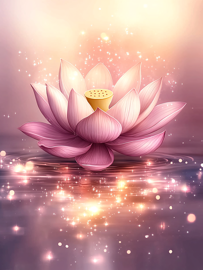 Glowing Lotus In Water