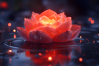 Glowing Lotus on Water