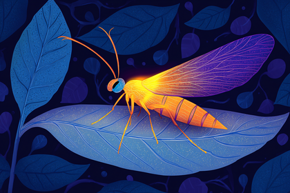Glowing Moth on Leaf