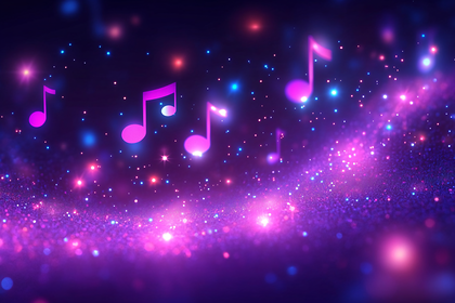 Glowing Music Notes