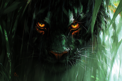 Glowing Panther Eyes