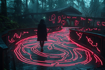 Glowing Path in the Enchanted Forest