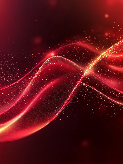 Glowing Red Particle Waves