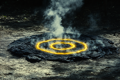 Glowing Rings on Lava