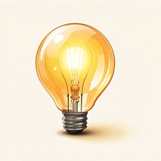 glowing light bulb