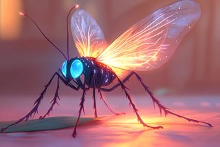 Glowing Winged Insect