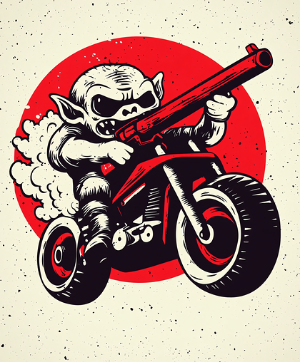 Goblin Biker With Shotgun