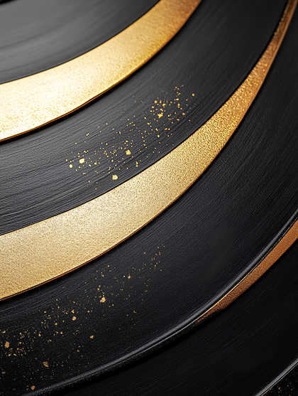 Gold Accented Black Circular Design