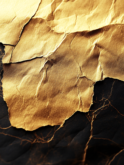 Gold And Black Crinkled Paper Texture