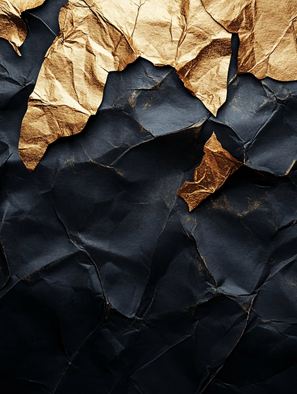 Gold And Black Crumpled Paper Texture