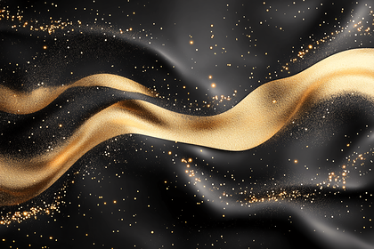 Gold And Black Drapery
