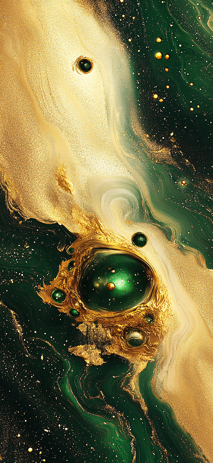 Gold And Emerald Abstract