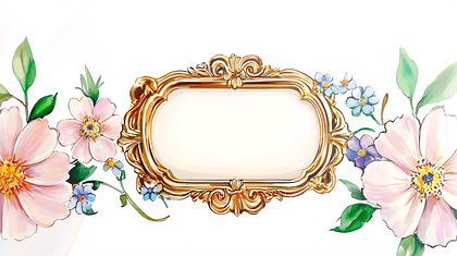 Gold Frame With Floral Watercolor Border