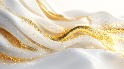 Gold Glitter Draped Fabric