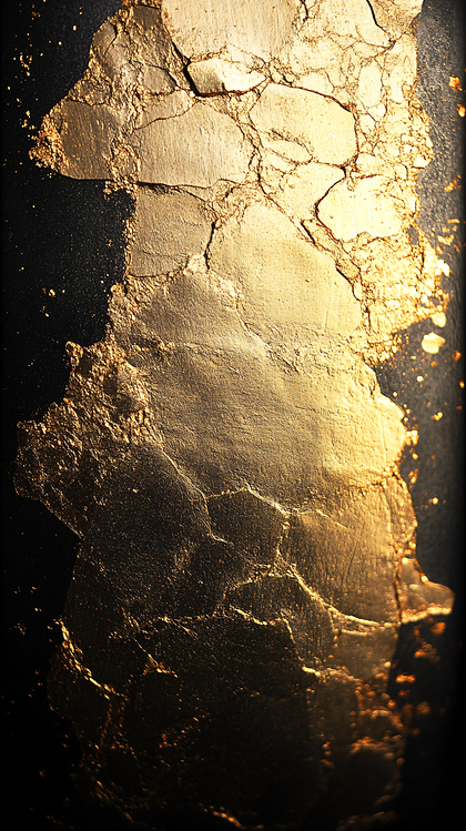 Gold Leaf Texture On Dark Background