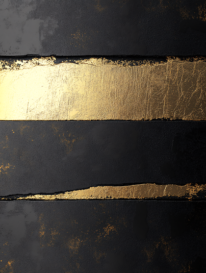 Gold Striped Textured Black Background