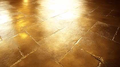 Gold-Tiled Flooring