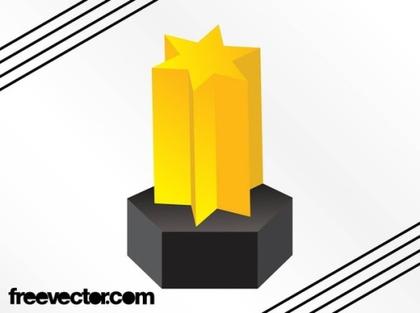Golden 3D Star Free Vector