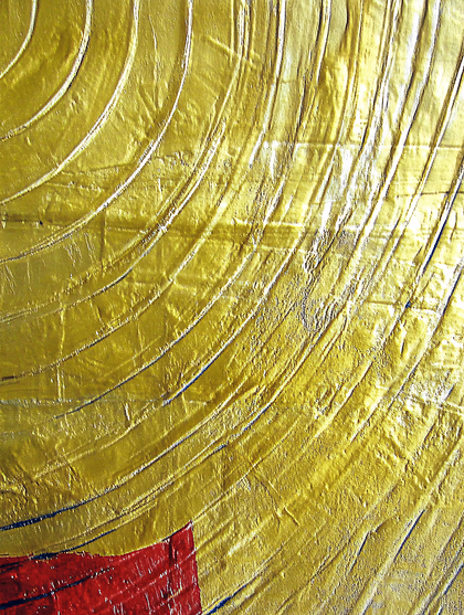 Golden Abstract Texture With Red Accent