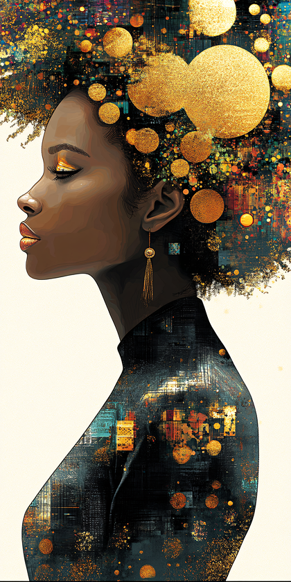 Golden Afro Portrait